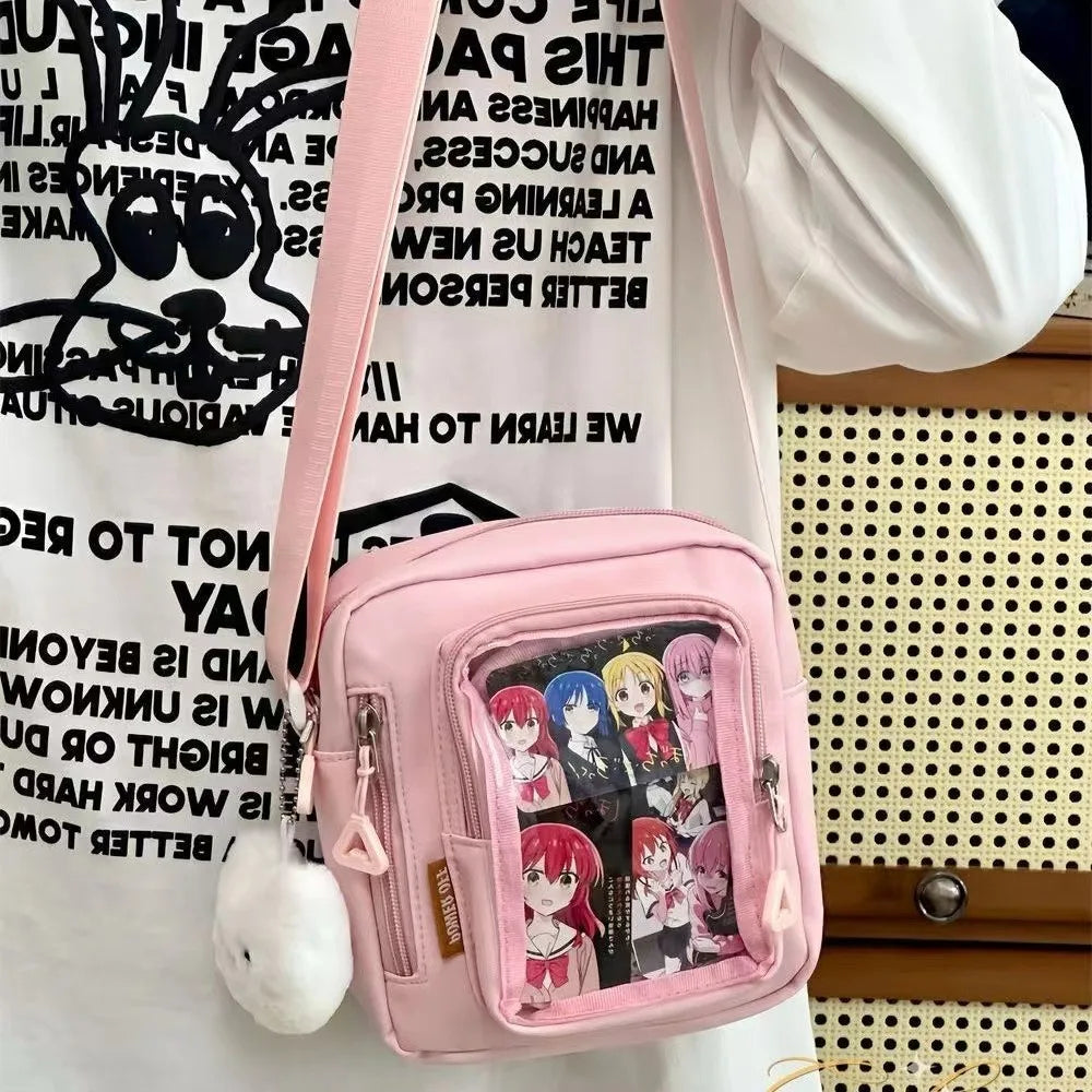 Y2K Mini Women's Korean Style Casual Crossbody Bag with Transparent Pocket, Small Shoulder Bag, Wallet and Phone DIY Bag mbzr