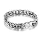 Silvery Plated High Quality Fashion Miami Cuban Chain Bracelet Men's Trend Charm Bracelet Casual Business Party Jewelry Gift