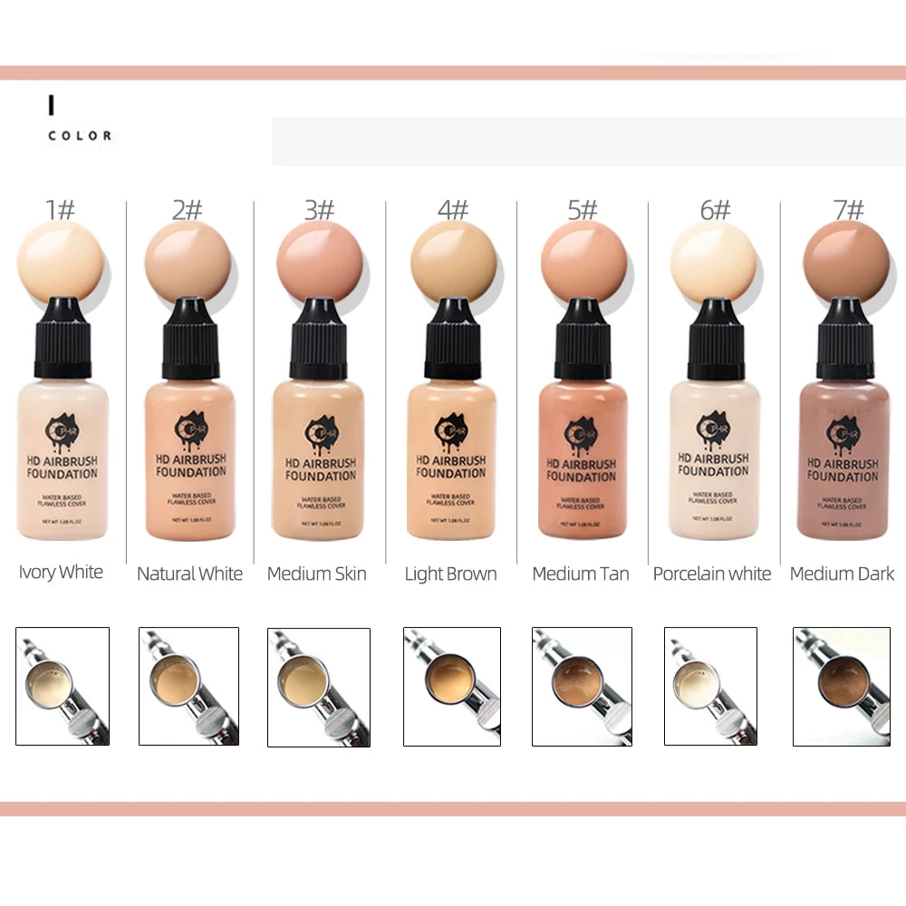 OPHIR Professional Airbrush Foundation 30ml/Bottle  7 Colors for Choose Spray Air Makeup Foundation for Airbrush Kit TA007 mbzr