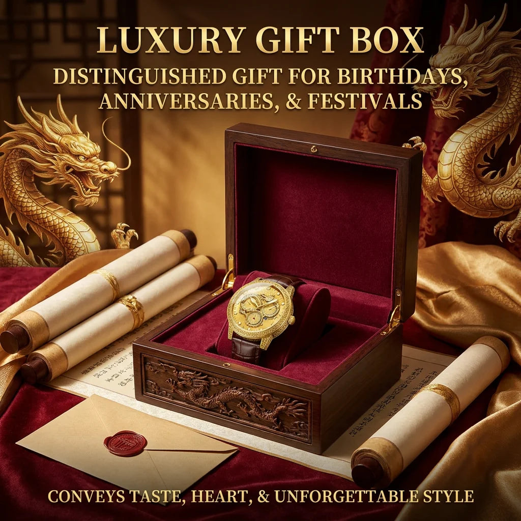1pcs Men's Gold Leather Band Luxury Business Moon Phase Quartz Watch for Party Holiday Gift mbzr