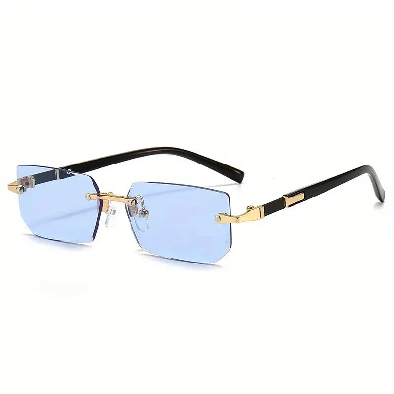 Rimless Rectangle Eyewear Popular Fashion Shades Small Square Sunglasses