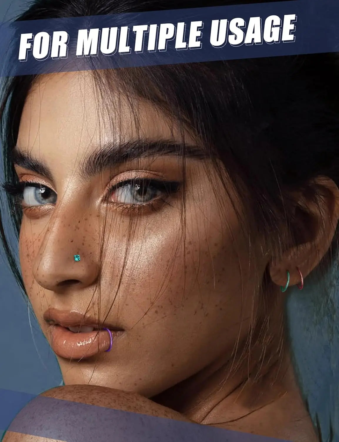 28PCS 316L Stainless Steel Nose Rings Hoops Studs for Women Men CZ L Shaped CZ Nose Stud Hoop Nostril Piercings Jewelry Set mbzr