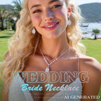 JAKAWIN Silver Rhinestone Jewelry Set Wedding Necklace Earrings for Women