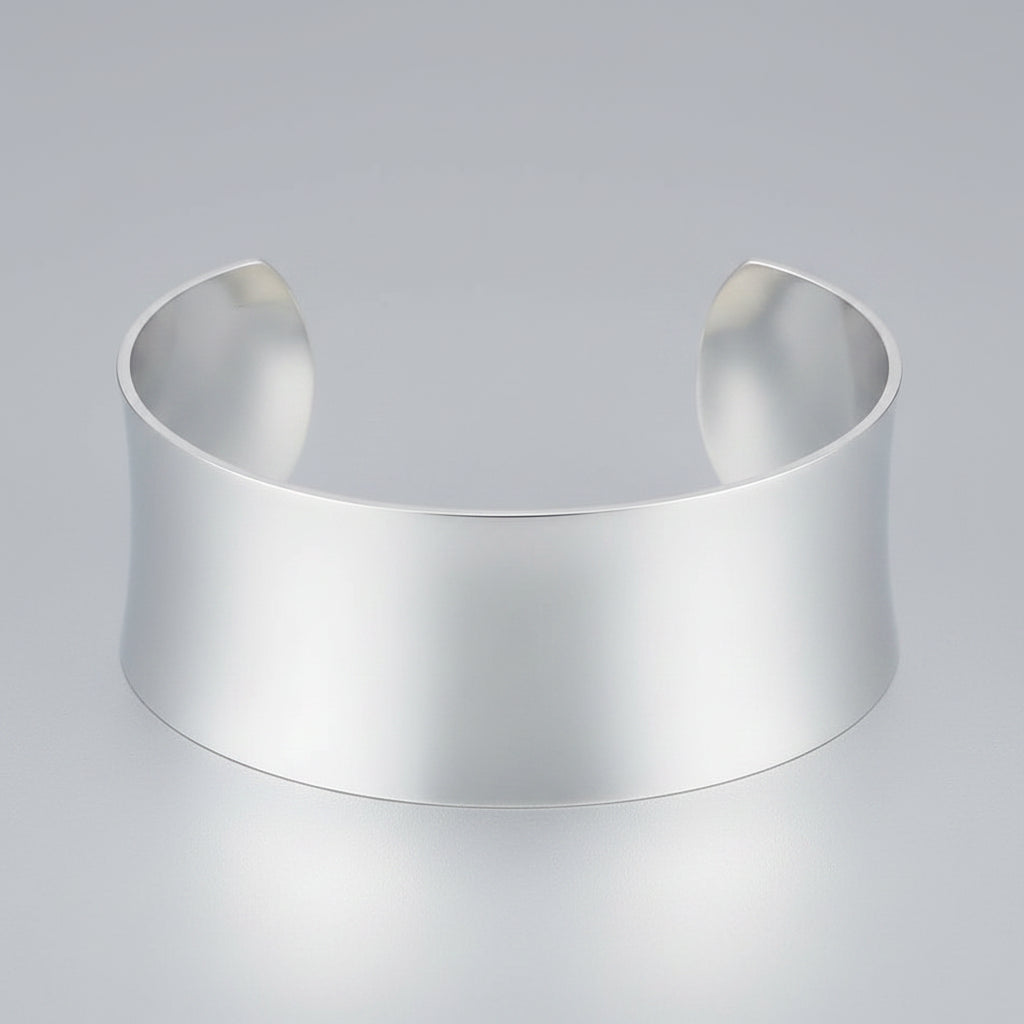 925 Sterling Silver charm Smooth wide Big bangle Bracelets for Women Luxury Fashion Party Wedding cuff Jewelry Christmas Gift mbzr