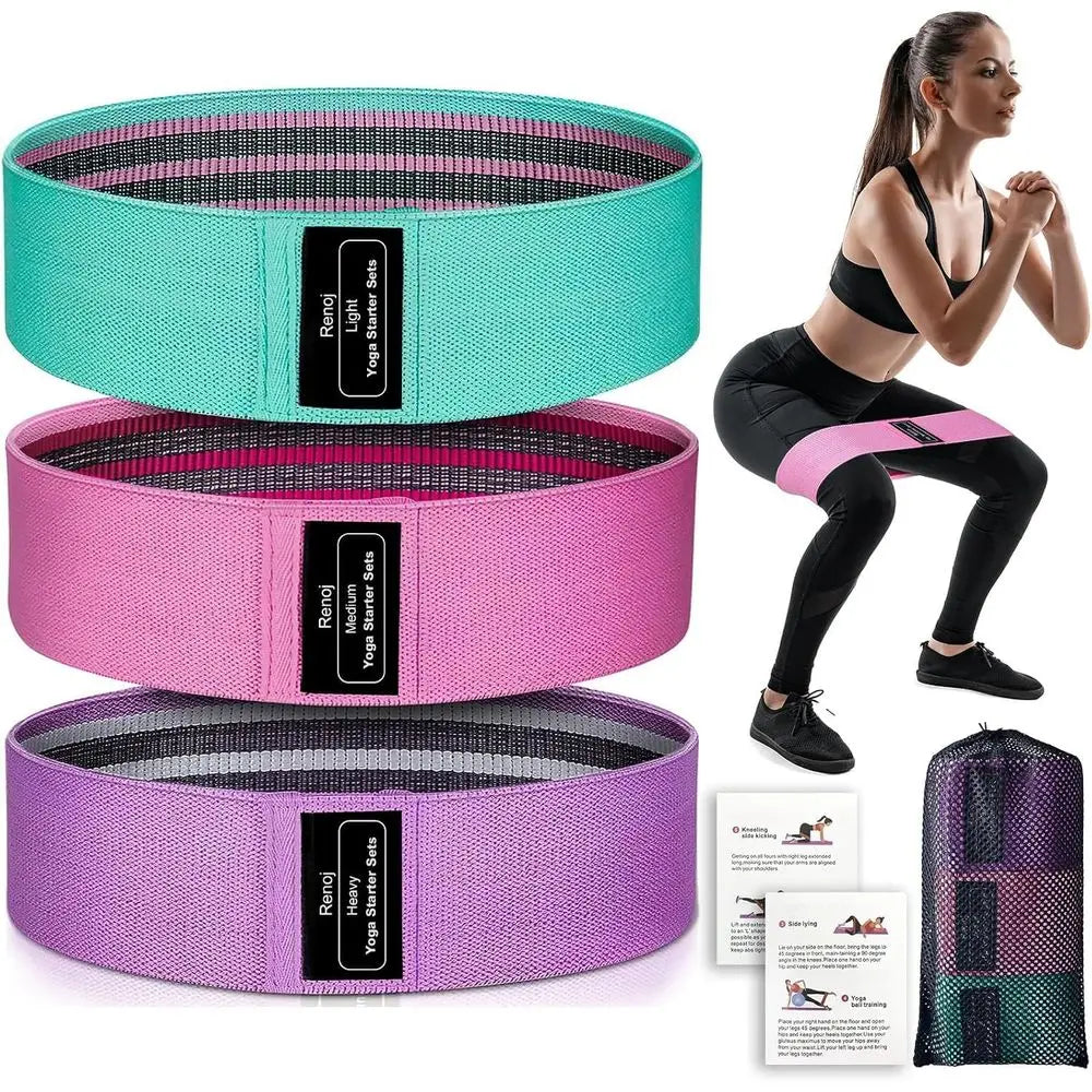 3-Set Proportional Resistance Bands for Fitness, Pilates, Yoga, Home Gym, Lower Body Training | Suitable for All Strength Levels mbzr