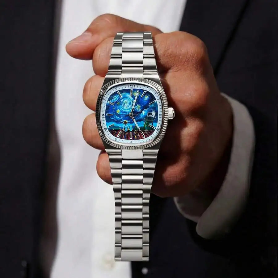 1pc CILOA Men's High-Quality Cartoon Dial Waterproof Quartz Watch, Everyday Wear