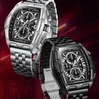 Mark Fairwhale  Tonneau Large size  multi-dial Quartz Men's Watch Waterproof Calendar Silicone Alloy Strap Sport Watches for man mbzr
