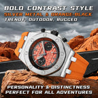 1pcs Men's Orange Silicone Band Luxury Business Quartz Watch for Party Holiday Gift mbzr