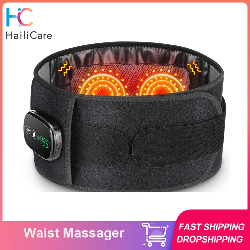 5-speed Heated Waist Belt Lower Back Lumbar Support Heating Pad 3 Vibration Massage Brace Abdomen Warm Menstrual Care Wrap mbzr