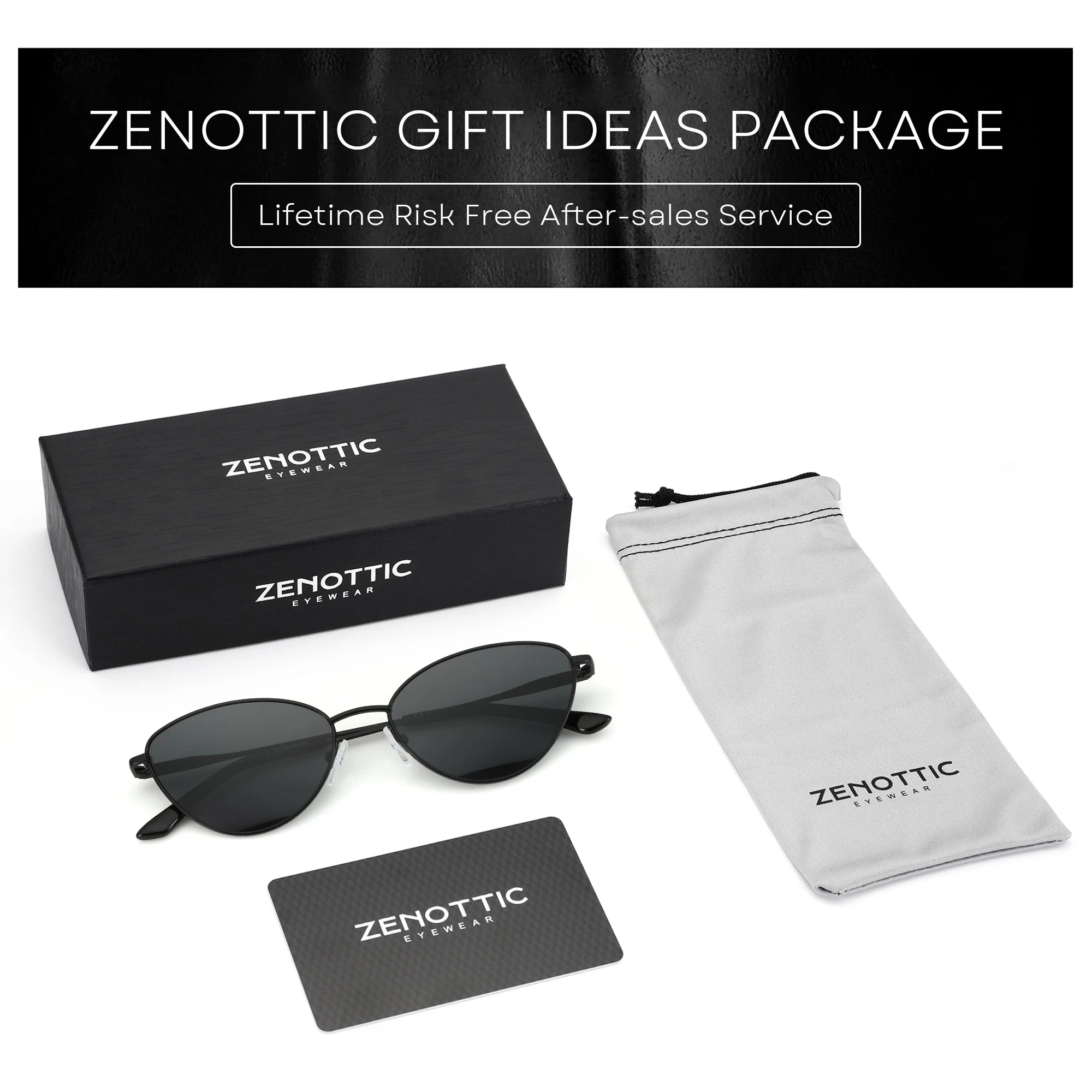 ZENOTTIC Cat Eye Sunglasses UV400 Polarized Fashion Glasses Trendy Style Woman Sunglass