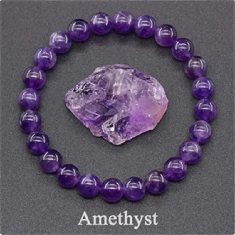 JD Amethyst Bracelet Made of Real Natural Stone Beads Body-Purifying Geniune Amethyst Natural Crystal Bracelet for Women Pulsera mbzr