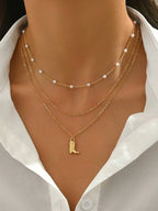 Exquisite Women's Multi-Layer Pendant Necklace, Western Style Boot Pendant Women's Jewelry, Detailed With Faux Pearl, Suitable F