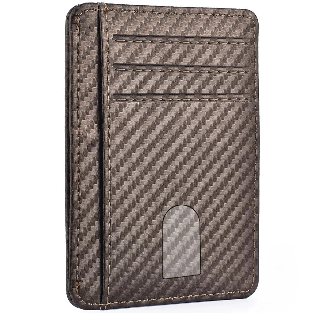 Men's Slim Thin Minimalist Front Pocket Wallets Men Anti Rfid Blocking Protected Magic ID Credit Card Holder PU Leather Wallets mbzr