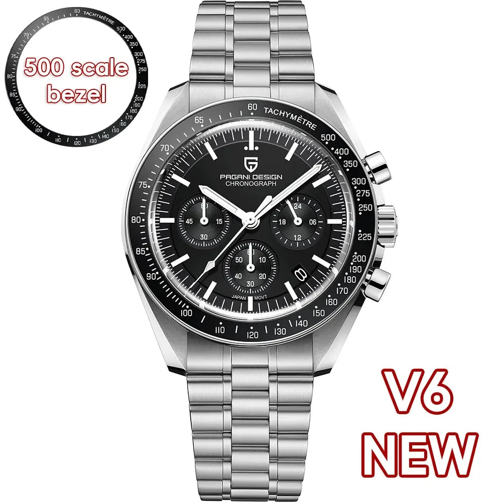 2026 New PAGANI DESIGN 1701 V5 Men's Watches Luxury Quartz Watch Men Sports Speed Chronograph AR Sapphire glass 100M Waterproof