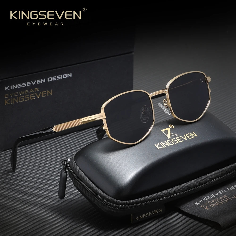 KINGSEVEN Sunglasses Men Oval Frame Glasses High Quality Vintage Driving Luxury Women Causal Eyewear