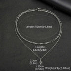 Vnox 2pcs/set Link Chain Chokers Four-point Star Pendant O-Chain Necklace Set for Men, Stainless Steel Silver Color Jewelry Gif