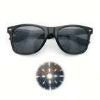 Prism Diffraction Glasses – Black Frame Light Refraction Lenses, Rave & Party Sunglasses for Concerts, Disco & Casual Wear, No Prescription Needed, Durable Fun Eyewear mbzr