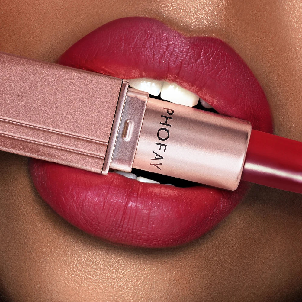 PHOFAY 8--Color Matte Lipstick: Velvet Lip Color, Smooth, Waterproof, Long-Lasting Color Lip Makeup mbzr