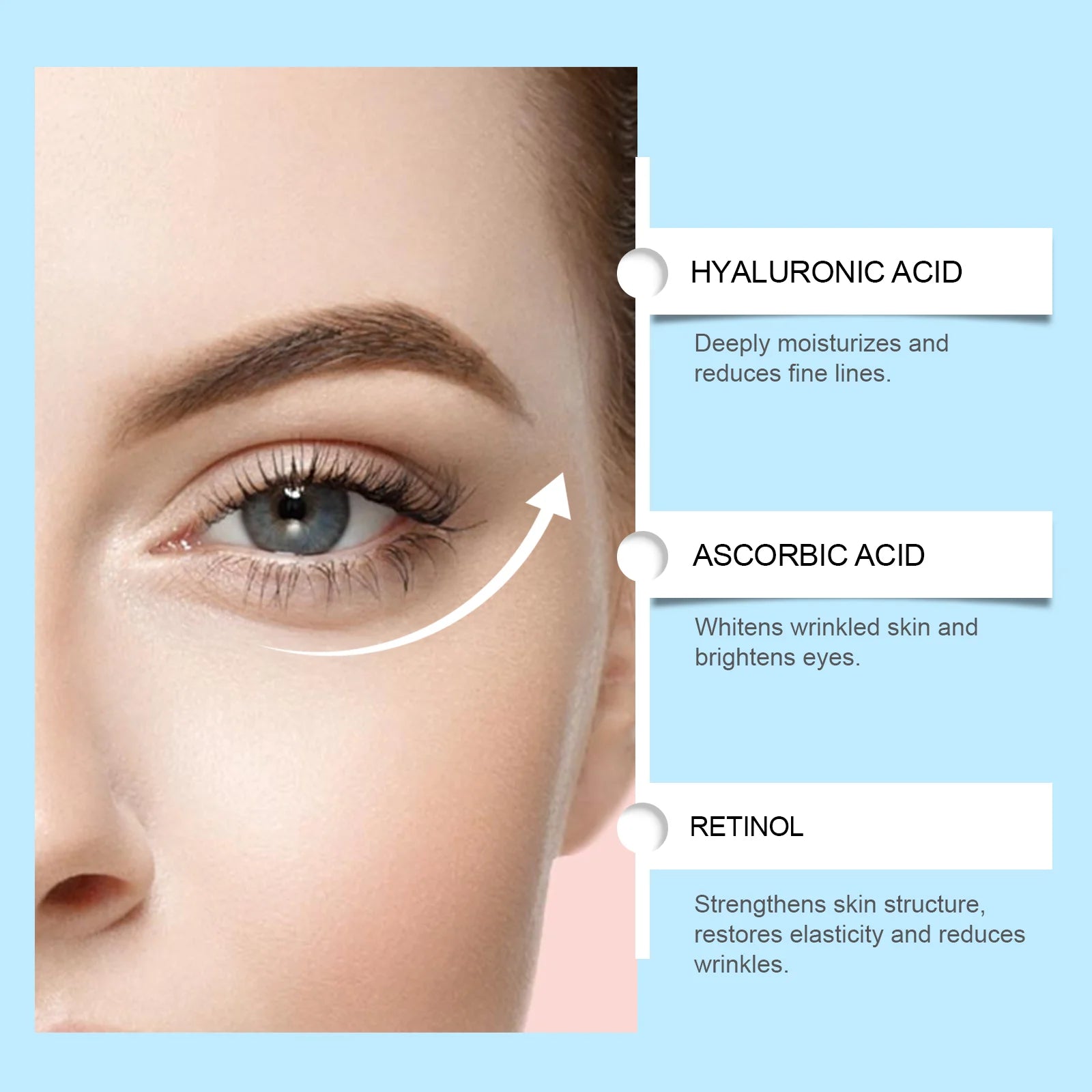 60Pairs Retinol Moisturizing Eye Mask  Anti-Wrinkle Treatment  Reduce Eye Lines Firming & Brightening Under Eye Care.