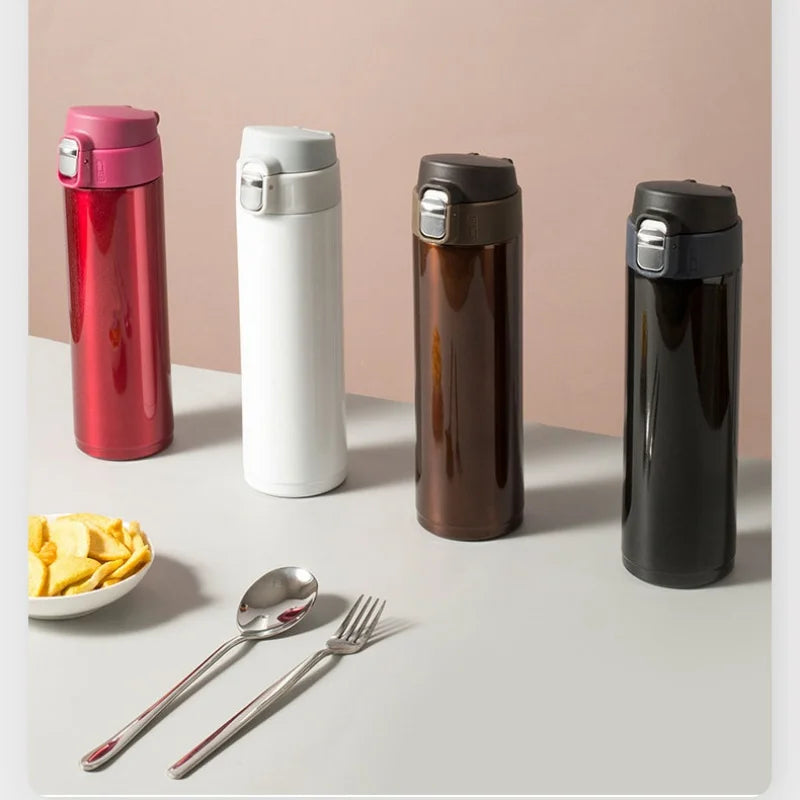 Students Go To School Thermos Cup Creative Bullet Cover Direct Drinking Water Cup Simple Solid Color Durable and Practical mbzr