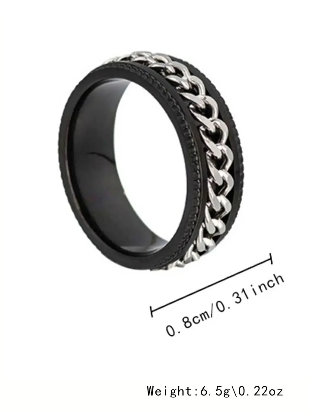 Minimalist Rotating Chain Ring, Stainless Steel Ring, Punk Style Ring, Women's Hip-Hop Fashion Jewelry, Versatile Punk Party Accessory, Jewelry Rings, Perfect Valentine's Birthday Gift