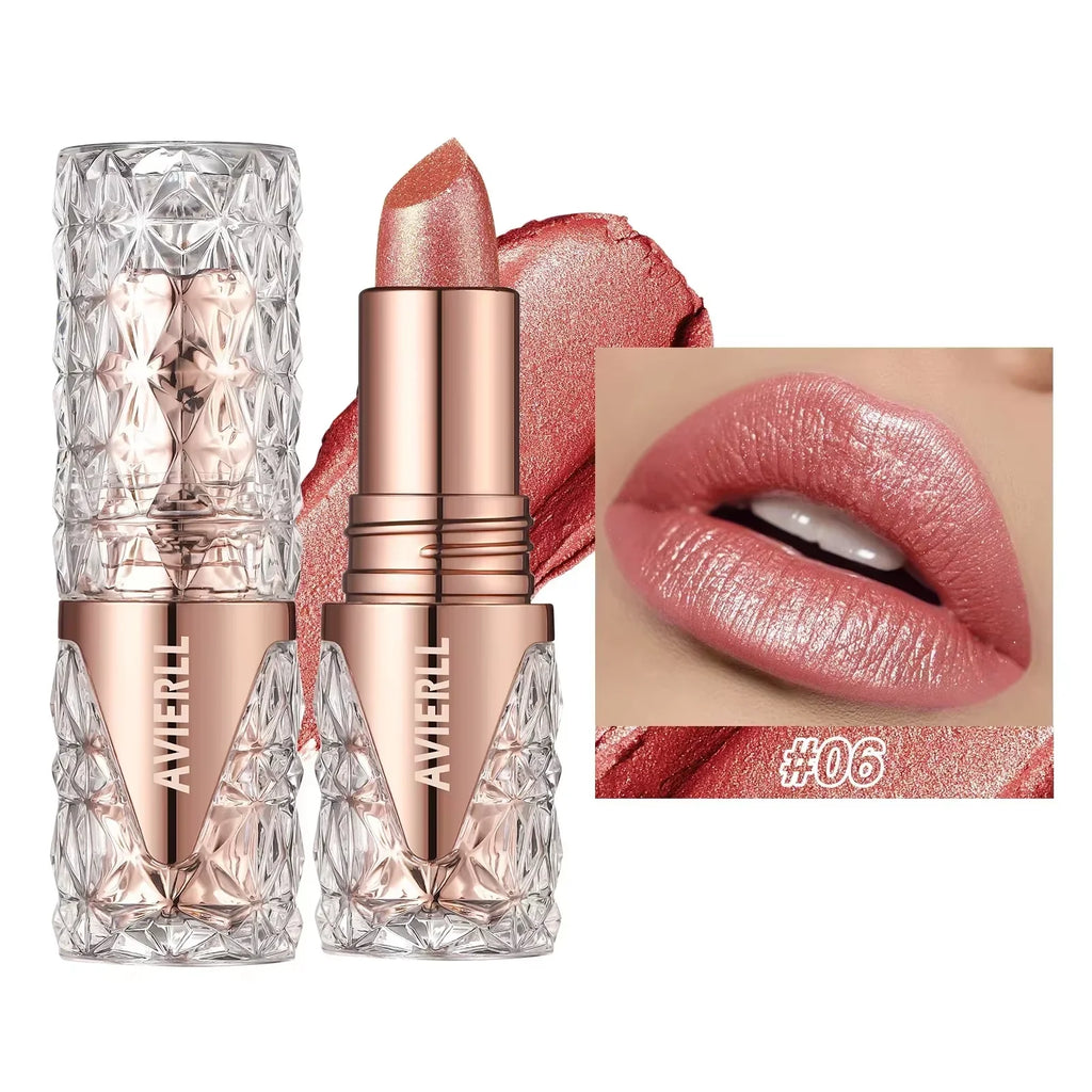 Quicksand Gold Lipstick Fine Glitter lipstick, Moisturizing Silky Mermaid Girl Pink, Long-Lasting Waterproof Grapefruit Orange mbzr