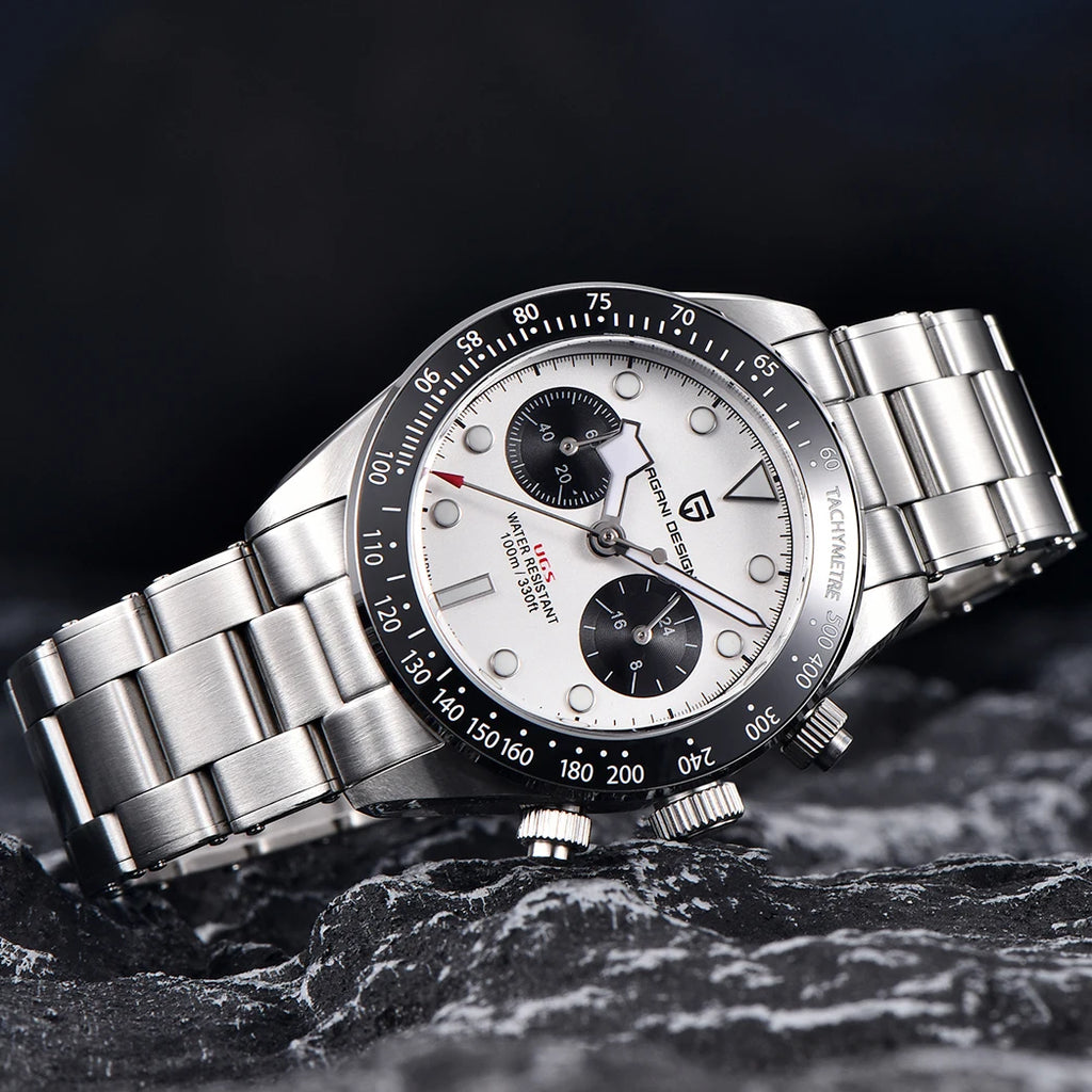 2026 New Retro Panda Mens Watches PAGANI DESIGN Luxury Quartz Watch For Men Chronograph AR Sapphire Waterproof Sports Clock Gift