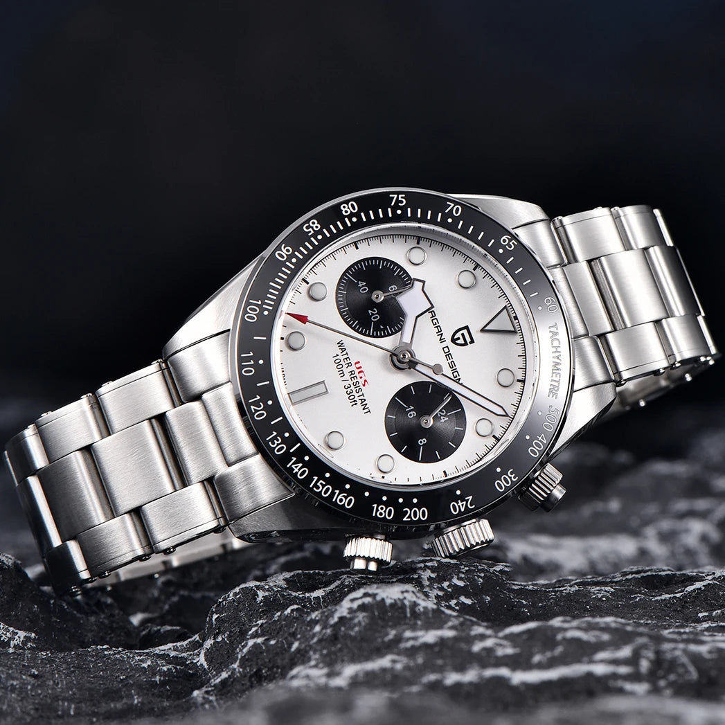 2026 New Retro Panda Mens Watches PAGANI DESIGN Luxury Quartz Watch For Men Chronograph AR Sapphire Waterproof Sports Clock Gift