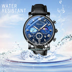 Men's quartz watch Leather strap waterproof watch Van Gogh Starry Sky decorated dial Chronograph Stopwatch Calendar available mbzr