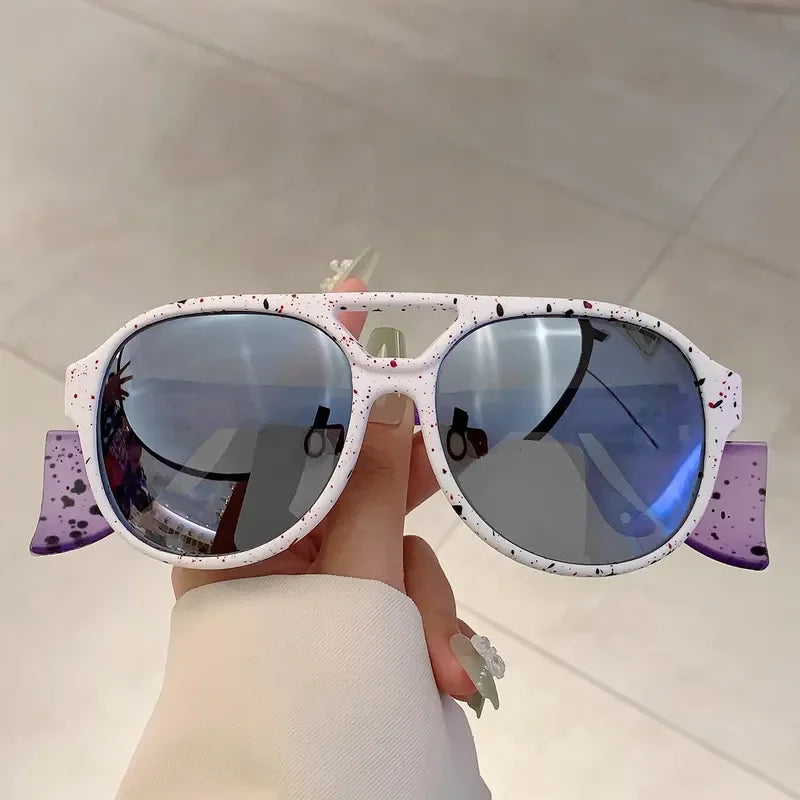 KAMMPT Fashion Champagne Women Shades Oversize Square Design Sunglasses Outdoor Decoration Sun Glasses for Hiking Travelling mbzr