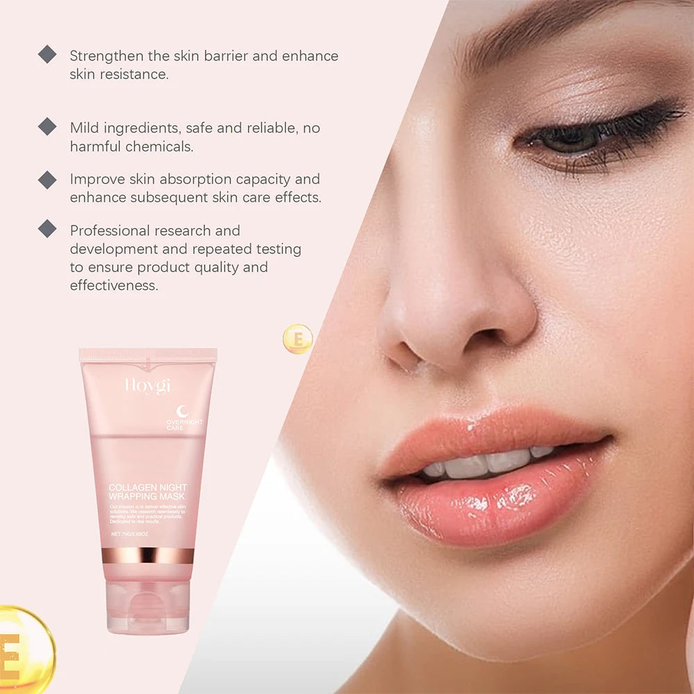 Collagen Overnight Wrapping Peel Off Facial Mask Cream Deeply Hydrates Night Care mbzr