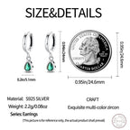Hot 925 Sterling Silver Earrings Charm Simple Green Shiny Zircon Wedding Women Jewelry Gift mbzr