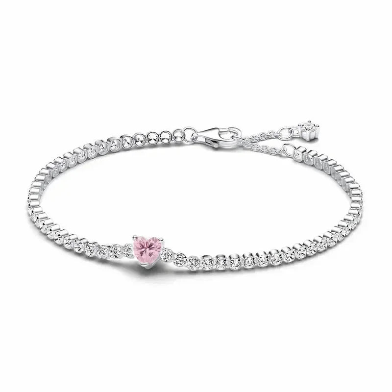 Hot selling 925 Sterling Silver Exquisite Stars Heart-shaped All Zircon Tennis Bracelet Luxurious Charm Bracelet Surprise Gifts mbzr