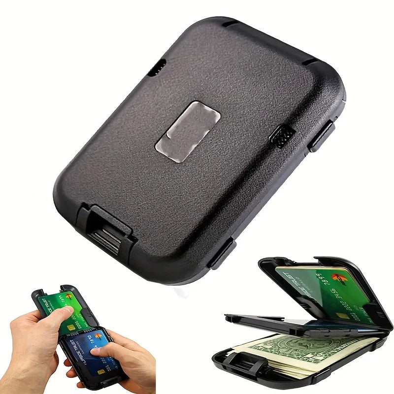 metal wallet wallet, RFID block minimalist wallet men's ultra thin aluminum clip pocket cash credit card holder mbzr