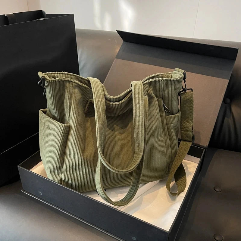 Casual Multi Pocket Handbag Adjustable Strap Crossbody Sling Bag Zipper Shoulder Bag Fall Winter Bag