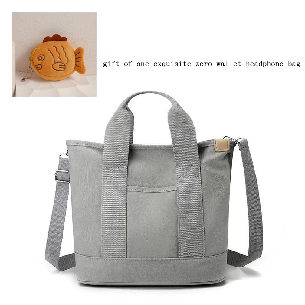 Women's Solid Color Large Capacity Tote Bag Crossbody Bag Hand Bag And Coin Purse Set, Adjustable Strap, Shoulder Bag, Canvas Ba mbzr