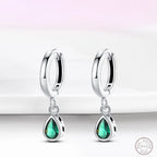 Hot 925 Sterling Silver Earrings Charm Simple Green Shiny Zircon Wedding Women Jewelry Gift mbzr