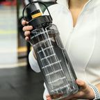 1.5 L/2L/3L Bottled Large Capacity Sports Water Cup Leak-proof with Time Marker and Straw Plastic for Home Outdoor Sports mbzr