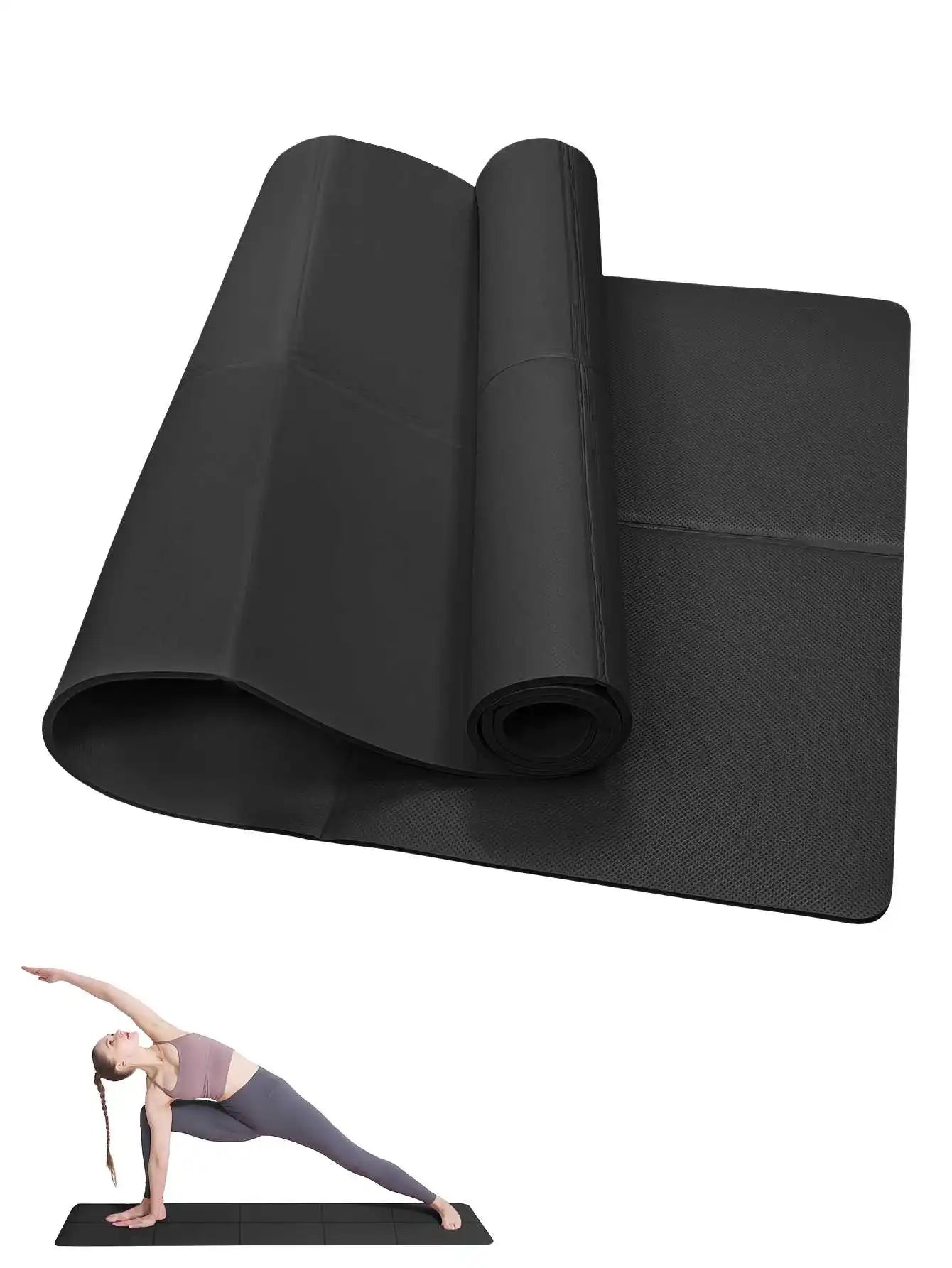 Yoga Mat Pilates Fitness Mat 3/4/6mm Thicknes Non Slip Yoga Cushion Travel Fitness Exercise Pad for Women Home Gym Floor Workout mbzr