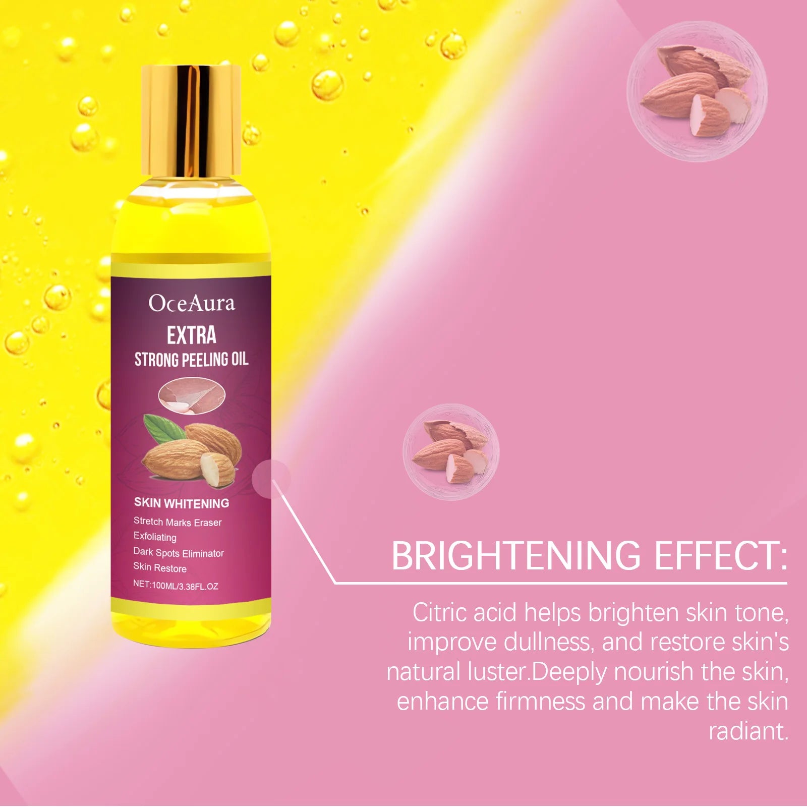Body Exfoliating Oil, Cleansing & Nourishing Dry Skin Care, Polishing Treatment for Glowing Skin mbzr