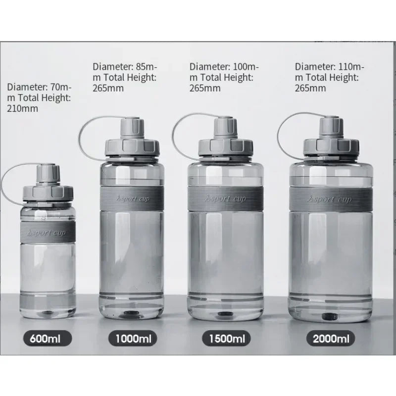2 Liter Big Water Bottle With Straw 2L/1.5L/1L Large Capacity School Gym Sports Drinking Bottles Fitness botella de agua 물병 mbzr