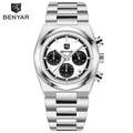 2026 New BENYAR Men's Watches Top Brand Luxury Quartz Watch Men Chronograph Waterproof Luminous Stainless steel Man Gift Clock