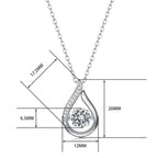 925 Sterling Silver Teardrop Shape Moissanite Pendant Necklace for Women, Round Brilliant Cut Center Stone Dainty Water Drop Charm Chain, Elegant Wedding Bridal Jewelry, Valentine's Day Anniversary Birthday Proposal Gift for