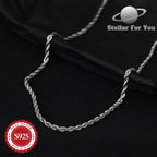 Handmade, Fashionable 925 Silver Cable Necklace, Vintage and Exquisite Jewelry Gift, Daily Versatile, Suitable for Giving to Her/Mother/Girlfriend, Buy Three Get One Free