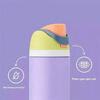 Insulated Stainless Steel Water Bottle with Straw for Sports and Travel, BPA-Free, 24oz, Foggy Tide (Black) mbzr