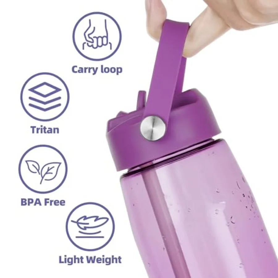32 oz Water Bottle with Straw, Leakproof Sports Water Bottle with Carry Strap, BPA-Free Large Water Bottles for Home, Travel, S mbzr