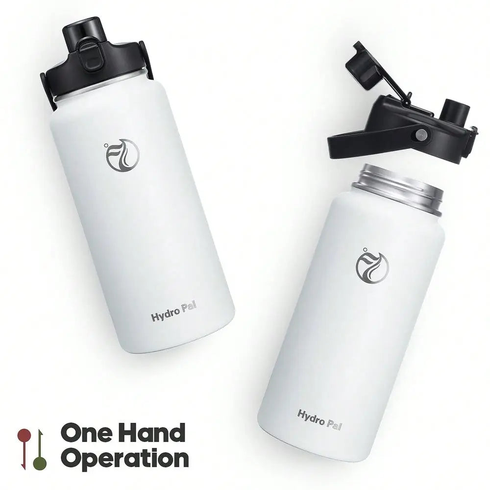 Water Bottle With 2In1 Lid Chug Lid Straw Lid Double Walled Vacuum Stainless Steel Water Bottles, Water Jug With Stra mbzr