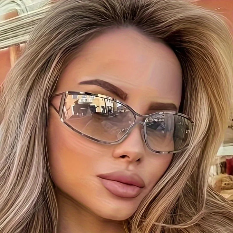1 new European and American style high-end future technology-feeling color-changing sunglasses, personalized trend eye protection sunglasses, unisex