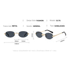 Peekaboo Fashion Oval Sun Glasses for Women Metal Men Rimless Sunglasses Round Unisex Brown Black Uv400 Female Trendy Gift