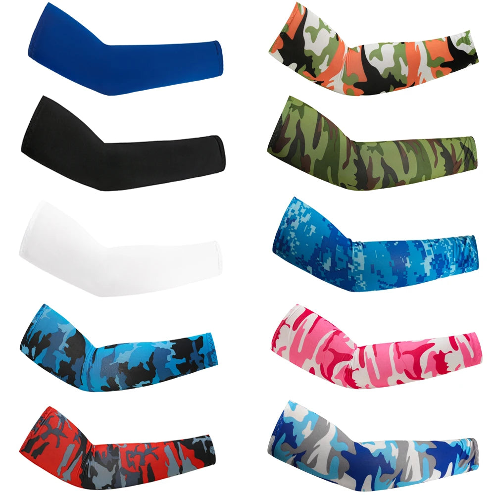 2Pcs Unisex Cooling Arm Sleeves Cover Sports Running UV Sun Protection Outdoor Men Fishing Cycling Sleeves for Hide Tattoos mbzr